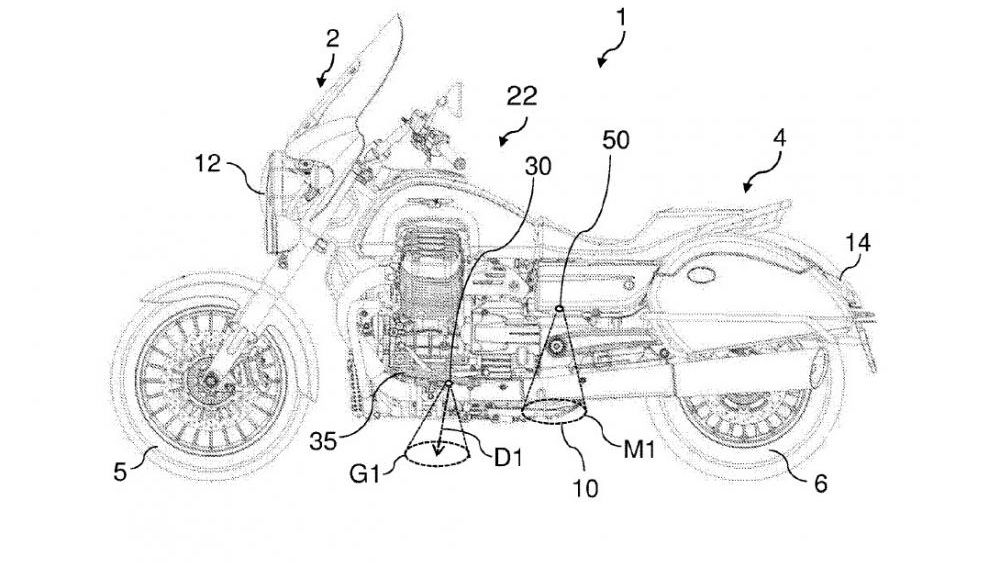 A courtesy light patent on a motorcycle